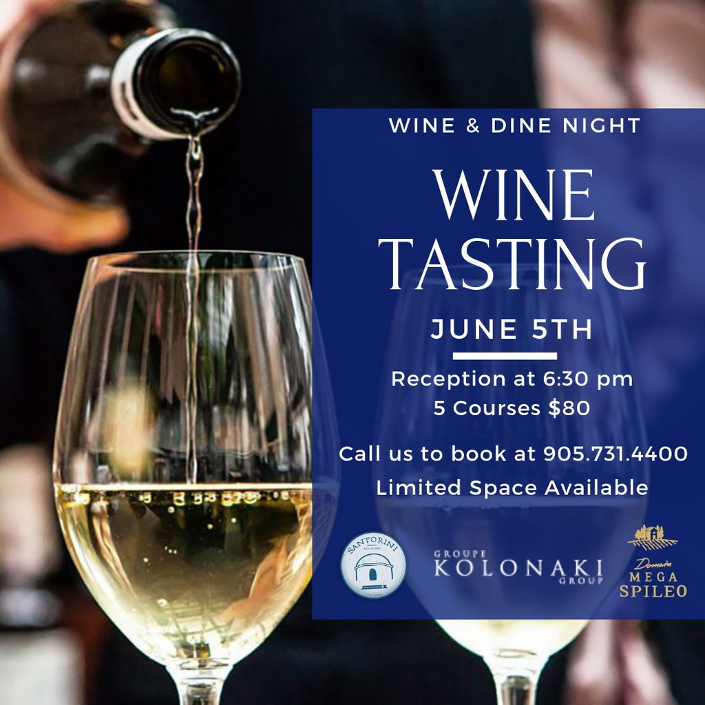 Few seats remain for our Domain Mega Spileo Wine Makers dinner on June 5th at Estiatorio Santorini