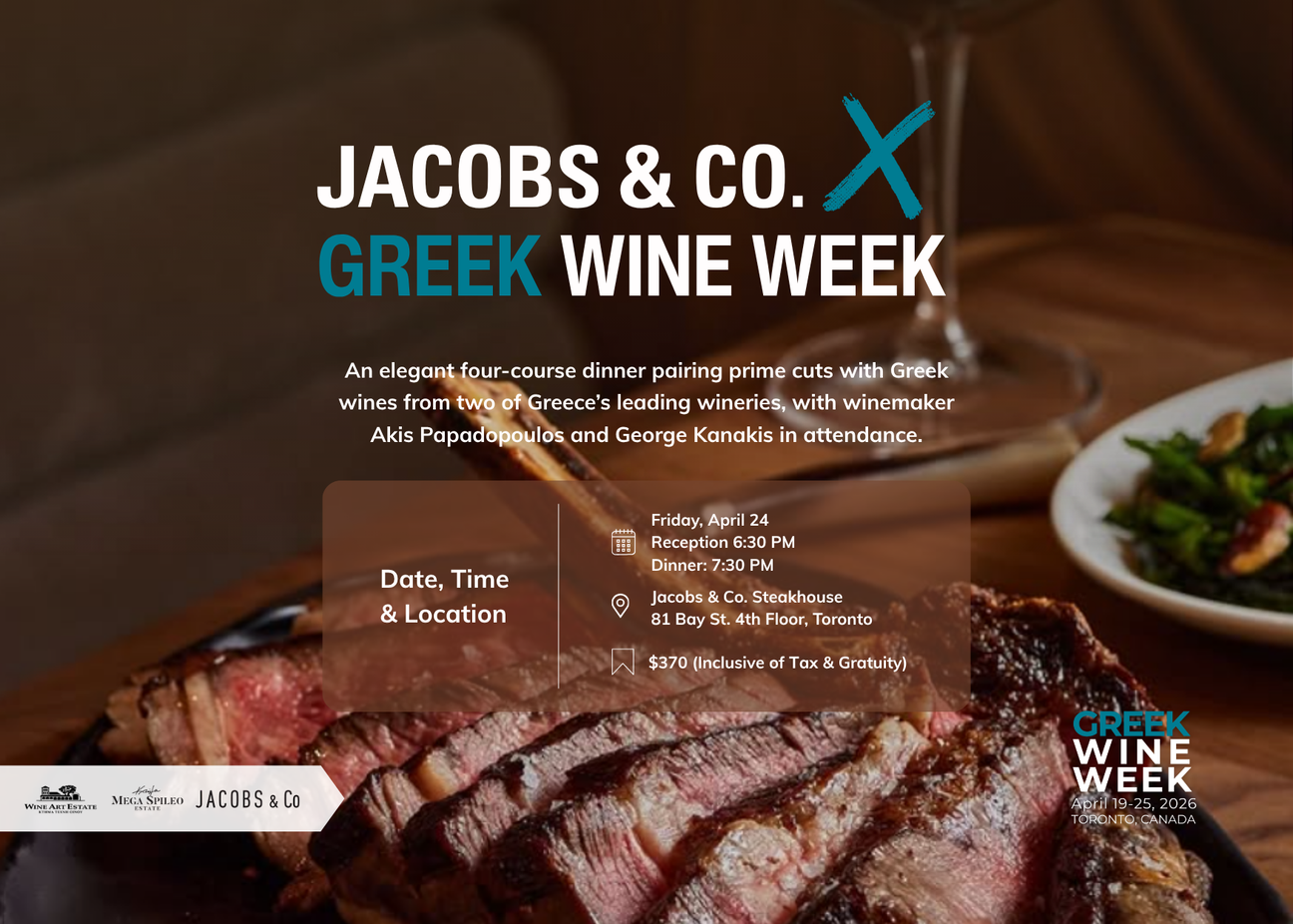Jacobs & Co. Wine Pairing Dinner Wine Selection