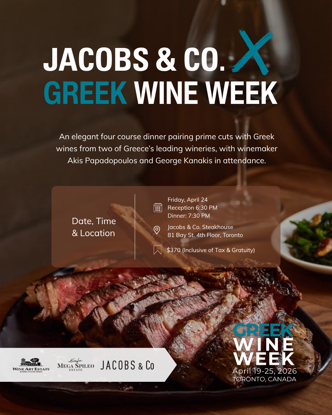 Jacobs Steakhouse X Greek Wine Week