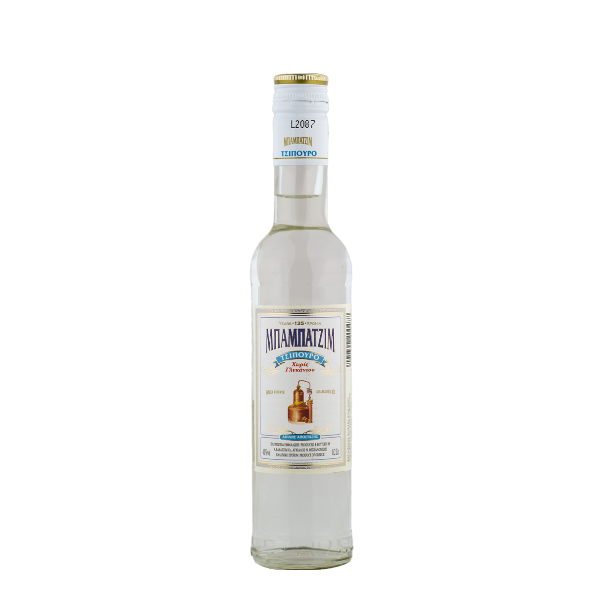 Babatzim Tsipouro Without Anise (3 bottle minimum)