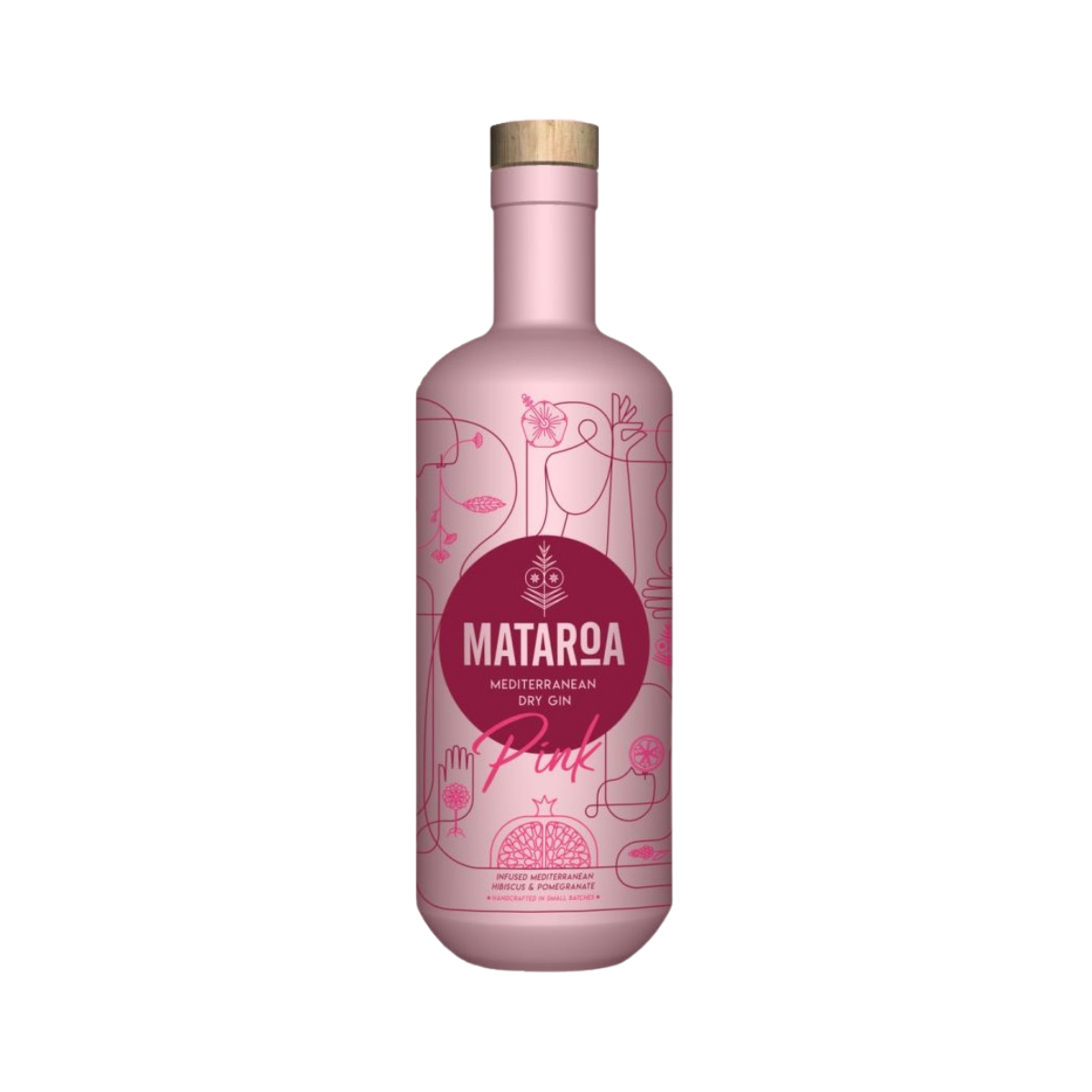 Mataroa Mediterranean Dry Gin Pink, gin, dry gin, spirits, Greek spirits, spirits from Greece